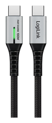 LogiLink CU0434 USB-kablar USB 3.2 Gen 2x2 2 m USB C 20 Gbit/s 100 W Svart