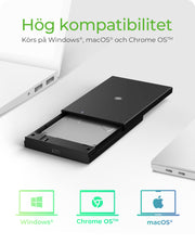 ICY BOX IB-200T-C3 SSD-inkapsling Svart 2.5"
