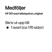 HP 301 svart bläckpatron