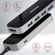 Axagon HMC-6H4A dockningsstationer för bärbara datorer Kabel USB 3.2 Gen 1 (3.1 Gen
