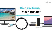 i-tec C31CBLDP8KBIDIR videokabeladapter 1,5 m DisplayPort USB Type-C Svart