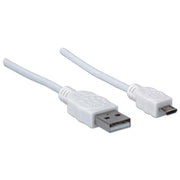 Manhattan 323987 USB-kablar USB 2.0 1 m USB A Micro-USB B 0,48 Gbit/s Vit