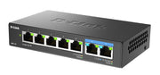 D-Link DMS-107/E nätverksswitchar Ohanterad Gigabit Ethernet (10/100/1000) Svart