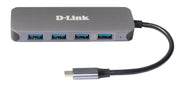 D-Link DUB-2340 gränssnittshubbar USB Type-C 5000 Mbit/s Grå