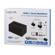 LogiLink QP0027 Dockningsstation för lagringsenhet USB 3.2 Gen 2 (3.1 Gen 2) Type-C