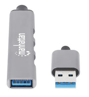 Manhattan 168427 gränssnittshubbar USB 3.2 Gen 1 (3.1 Gen 1) Type-A 5000 Mbit/s Grå
