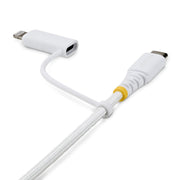 StarTech.com 2 m robust 2-i-1 USB-C-laddningskabel med Lightning-adapter