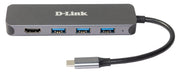 D-Link DUB-2333 dockningsstationer för bärbara datorer Kabel USB Type-C Grå