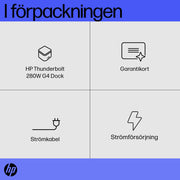HP Thunderbolt-docka 280 W G4 med kombikabel