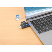 Manhattan 102735 kortläsare USB 3.2 Gen 1 (3.1 Gen 1) Type-A/Type-C Svart