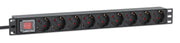 Intellinet 715133 grenuttag 9 AC-utgångar 1U Svart