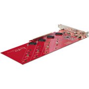 StarTech.com QUAD-M2-PCIE-CARD-B nätverkskort/adapters Intern M.2