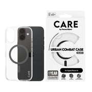 PanzerGlass CARE by Urban Combat Case Transparent w. Black MagSafe iPhone 16