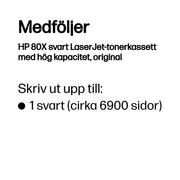 HP 80X svart LaserJet-tonerkassett med hög kapacitet