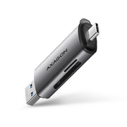 Axagon CRE-SAC kortläsare USB 3.0 Type-A/Type-C Grå