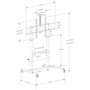 Techly ICA-TR230 multimediavagnar & ställ Svart Plattskärm Multimediavagn
