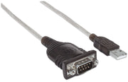 Manhattan 151801 seriella kablar Silver 0,45 m USB A Serial/COM/RS232/DB9