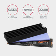 Axagon CLR-M2L10 kylsystem för dator M.2 NVMe SSD