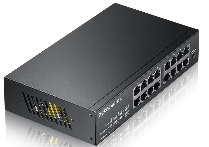 Zyxel GS1100-16 Ohanterad Gigabit Ethernet (10/100/1000) Svart, bild 2