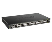 D-Link DGS-1250-52XMP hanterad L3 Strömförsörjning via Ethernet (PoE) stöd Svart