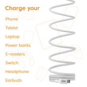 CLUB3D CLUB 3D USB-C Magnetic-Coil Cable White USB-kablar 2 m USB C 0,48 Gbit/s 240