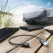 Hama 00201600 USB-kablar USB 2.0 0,2 m USB A USB C 0,48 Gbit/s Svart