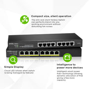 Zyxel GS1915-8EP hanterad L2 Gigabit Ethernet (10/100/1000) Strömförsörjning via