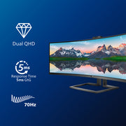 Philips P Line 32:9 superbred svängd LCD-skärm 499P9H/00 - 48.8" - QHD
