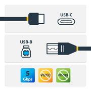 StarTech.com 2 m USB-B till USB-C-kabel