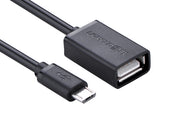 Ugreen 10396 USB-kablar USB 2.0 0,12 m USB A Micro-USB B 0,48 Gbit/s Svart