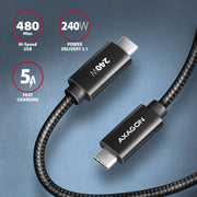 Axagon BUCM2-CM20AB Ladekabel USB-C zu USB-C 2.0