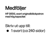 HP 305XL svart originalbläckpatron med hög kapacitet