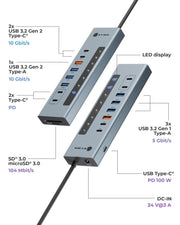 ICY BOX IB-HUB1742CR-C2PD USB 3.2 Gen 2 (3.1 Gen 2) Type-A + Type-C 10000 Mbit/s