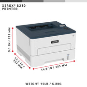 Xerox B230 A4 34 ppm trådlös dubbelskrivare PCL5e/6 2 magasin Totalt 251 ark - Laser