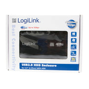 LogiLink UA0106 Hölje för lagringsenheter HDD-hölje Svart 2.5" USB-ström