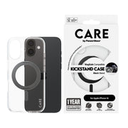 PanzerGlass CARE by Case Transparent w. Black Kickstand & MagSafe iPhone 16