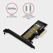 Axagon PCEM2-N nätverkskort/adapters Intern M.2