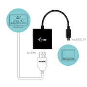 i-tec C31HDMI60HZP videokabeladapter 0,15 m USB Type-C HDMI Svart