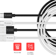 Verbatim 32393 USB-kablar USB 2.0 1 m USB A USB C 0,48 Gbit/s 18 W Svart