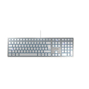 CHERRY KC 6000 Slim tangentbord Universal USB AZERTY Belgiskt Silver