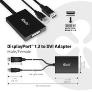 CLUB3D cac-1010 Displayport/usb DVI-I Daul link Svart