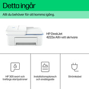 HP DeskJet 4222e Trådlöst All-in-One Färg Skrivare - Termisk bläckstråle - Duplex