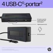 HP 4K USB-C-hubb med flera portar