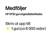 HP GT52 gul originalbläckflaska