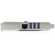 StarTech.com PCI Express USB 3.0-kort med 3 portar + Gigabit Ethernet