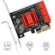 Axagon PCES-SA6 nätverkskort/adapters Intern SATA