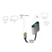 LogiLink CUA0104 videokabeladapter 0,15 m USB Type-C VGA (D-Sub) Svart