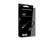Conceptronic ABBY18B kabelomvandlare (hane/hona) USB-C USB-A Svart