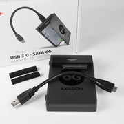 Axagon ADSA-1S6 Hölje för lagringsenheter HDD- / SSD kabinett Svart 2.5"