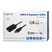 LogiLink UA0143 kabelomvandlare (hane/hona) USB Type-A Svart